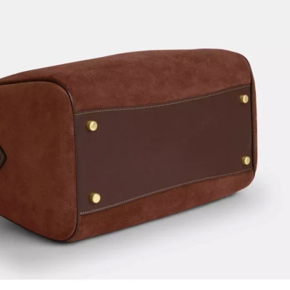 🤎🤎COACH Authentic Rowan Large Vintage Brown Suede Satchel Bag🤎🤎NWT - Picture 4 of 17